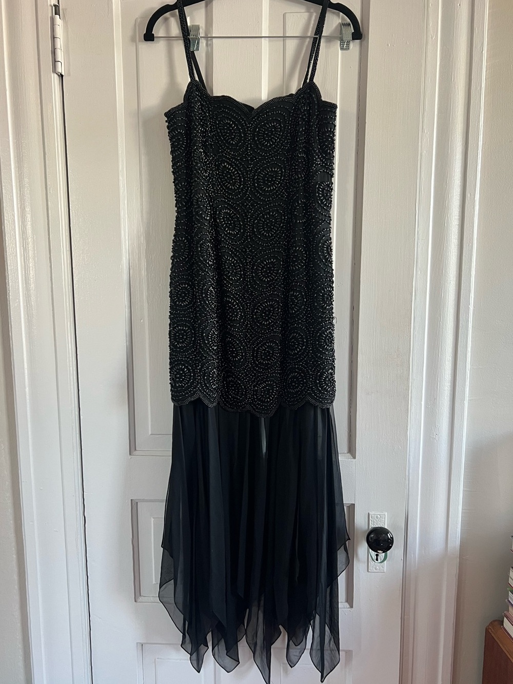 Oleg Cassini Black Tie Beaded formal dress
